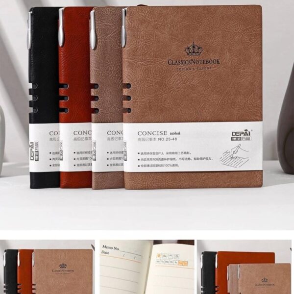 Elegant Leather Diary with Pen – Write in Style! ✨🖊️