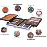 28 Color Pencils&nbsp;
24 Oil Pastels&nbsp;
24 Watercolor Cakes
&nbsp;24 Paint Tubes&nbsp;
33 Watercolor Pens&nbsp;
4 Brushes&nbsp;
2 Pencils&nbsp;
2 Erasers&nbsp;
1 Sharpener
2 Palettes