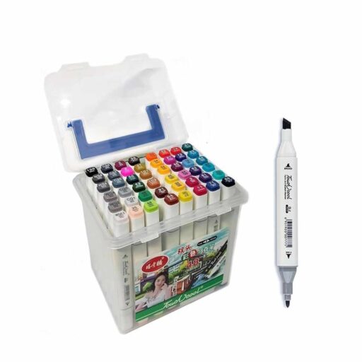 Set of 48 dual tip sketch markers arranged in a White box.