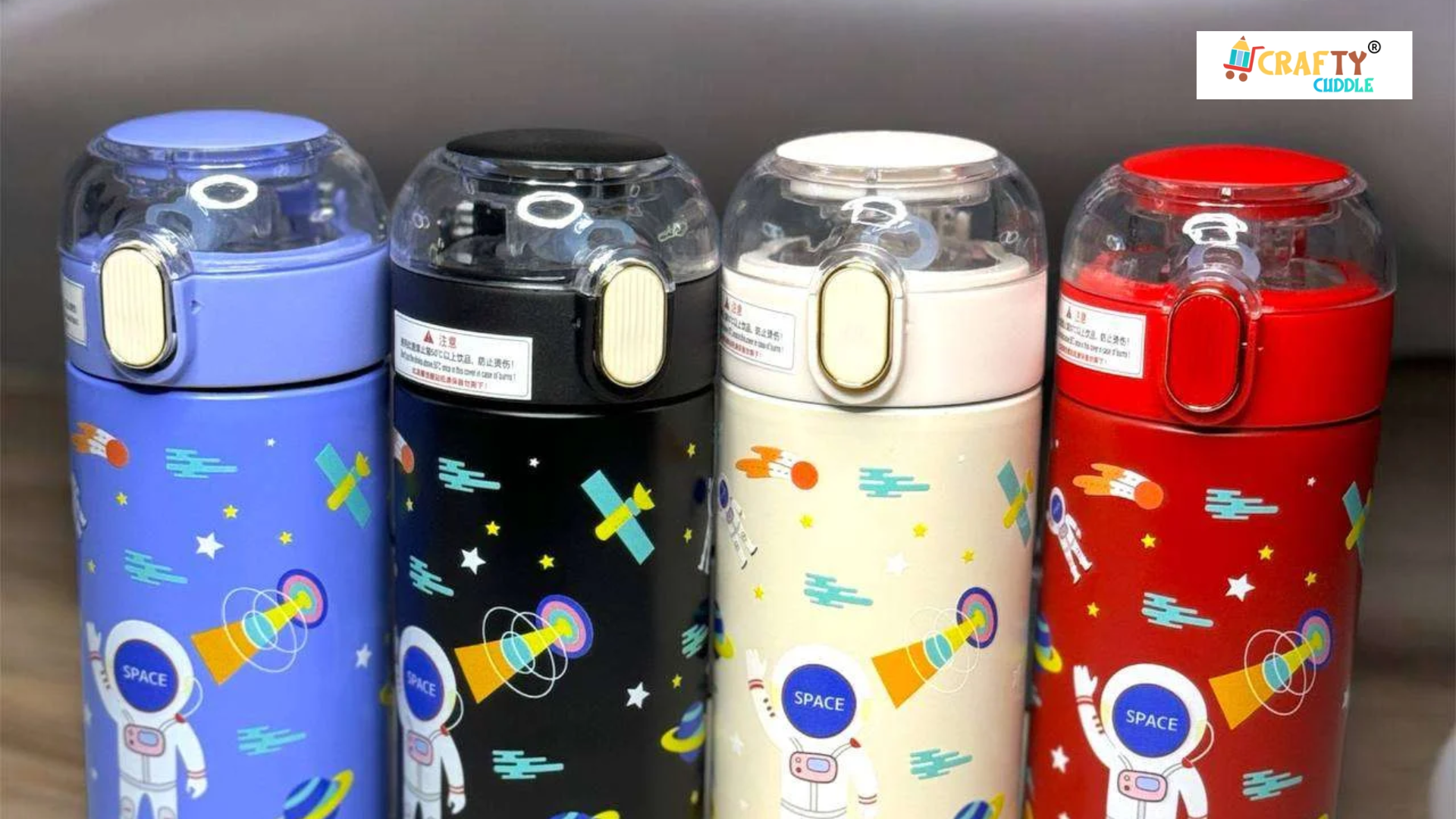 Image of different themed water bottle.