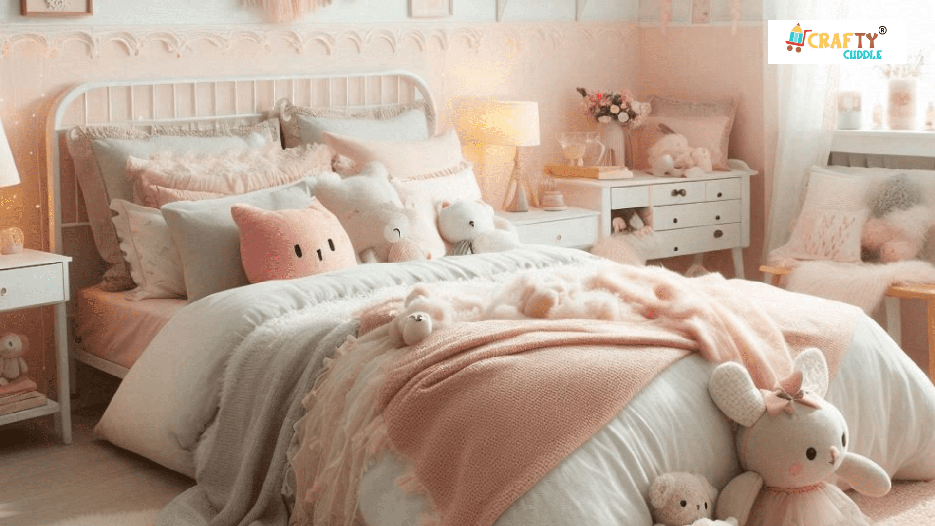 Image of bed with Adorable & Cozy: Themed Lamps & Character Pillows