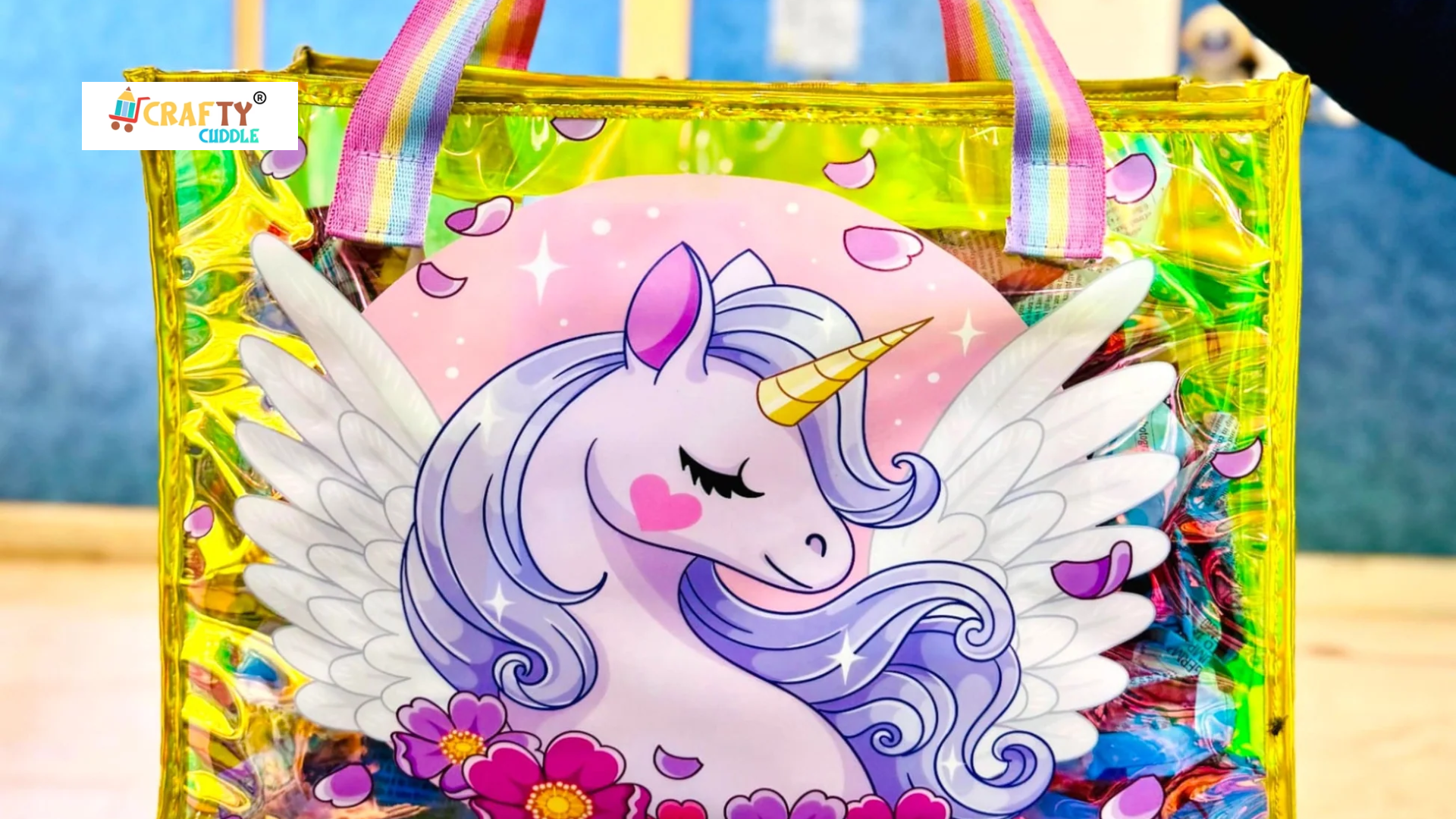 Image of unicorn themed bag.