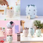 🦕 Dino Egg Pen Stand & Cosmetic OrganizerCRAFTY CUDDLE🦕 Dino Egg Pen Stand & Cosmetic Organizerpink