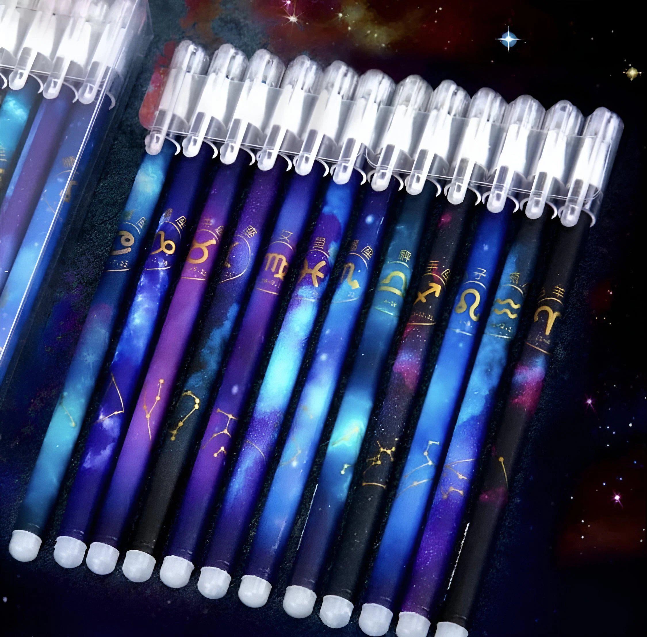 a pack of starry glow pens in different fonts.