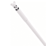 White pen with a panda bear-shaped end on a white background