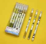 Cute bee-patterned erasable gel pen, 0.5 mm fine tip, smooth ink flow & built-in eraser for error-free writing.