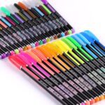 Neon gel highlighter pens set, 60 bold shades, smooth writing, and smudge-proof for study projects.