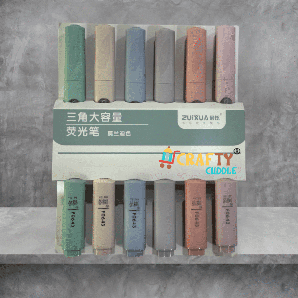 Six soft pastel highlighter pens with smooth, no-bleed gel ink for neat note highlighting.