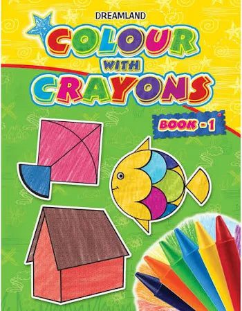 Image of dreamland colors with crayons book with colors ,fish and a hut on the front.