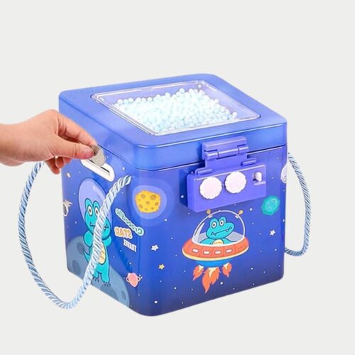 Space Theme Tin Piggy Bank with Digital Passcode Lock – Fun and Secure Money Box for Kids with Galaxy Design