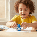 Stitch 2 - in - 1 Sharpener and EraserStationery > Erasers & SharpenersCRAFTY CUDDLEChild playing with a blue toy eraser on a table