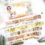 Washi Tape – 20 pcs Vintage Collection SeriesCRAFTY CUDDLESet of decorative paper strips with vintage designs on a white background