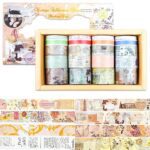 Washi Tape – 20 pcs Vintage Collection SeriesCRAFTY CUDDLESet of washi tape rolls in a box with decorative tapes displayed below.