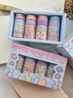 Washi Tape – 20 pcs Love Bubble SetCRAFTY CUDDLESet of colorful washi tape rolls in a decorative box on a wooden surface.