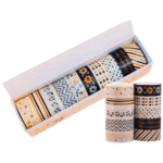 Luxury washi tape collection with floral, stripe, and geometric designs
