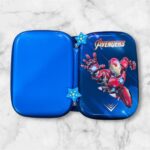 Back view of Iron Man pouch showing sturdy stitching and zipper