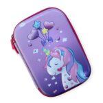 Front view of Magical Unicorn EVA Pencil Pouch – adorable unicorn design, durable material, and vibrant colors, ideal for girls’ school supplies and gifting.