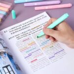 Pastel highlighter set of 6, gentle tones with smooth glide and smear-resistant gel ink.