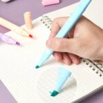 Six soft pastel highlighter pens with smooth, no-bleed gel ink for neat note highlighting.
