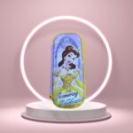 Yellow Princess Charm zipper pouch featuring a charming princess design and zipper closure.