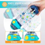 Space-themed 650 ml children's water bottle with leak-resistant cap and quick-sip straw, ideal for travel.