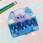 Packaged toy erasers of Stitch on a colorful background