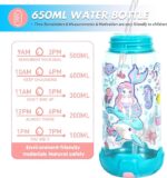 VEST 650 ml mermaid-themed sipper bottle, BPA-free, spill-proof flip lid, matching detachable strap.
