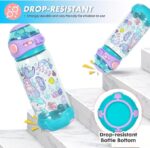 Kids water bottle with durable, drop-resistant bottom design for added stability and long-lasting use.