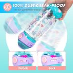 100% leak-proof Vest Mermaid Theme kids water bottle with secure flip-top lid, designed to prevent spills.