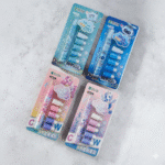 Pen Shape Eraser with RefillsErasersCRAFTY CUDDLEFour packages of pen shape eraser sets on a light gray surface.Bluecutestationery stationerylover stationeryaddict schoolstationery kidsstationery studyessentials stationeryhaul backtoschool noveltystationery deskaccessories