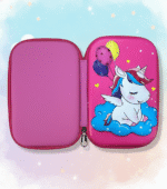Magical Unicorn Dream Pencil PouchPencil PouchCRAFTY CUDDLEPink pencil case with a unicorn design on a light blue background