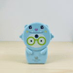 Cute Pastel Pencil Sharpener for KidsStationery > Erasers & SharpenersCRAFTY CUDDLECute blue cartoon character with glasses on a light wooden surfaceLight Green