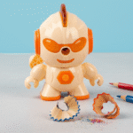 Robot Shape Manual Pencil SharpenerStationery > Erasers & SharpenersCRAFTY CUDDLEToy robot pencil sharpener with orange accents on a light gray surface.OrangeKidsStationery CuteStationery KawaiiStationery SchoolSupplies StationeryAddict CartoonStationery BackToSchool StudyEssentials PastelStationery StationeryLove