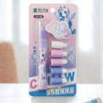 Packaged erasers with cartoon character on a white background