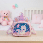 Sparkle Unicorn Kids Sling BagKids BagsCRAFTY CUDDLEPink unicorn bag with a teddy bear in the backgroundPinkUnicornSlingBag KidsCrossbody GirlsSlingBag UnicornFashion CuteKidsBag PastelStyle GlitterBag BirthdayGiftForGirls ReturnGiftIdeas KidsAccessories