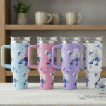 Children's backpack with cartoon design on a colorful background