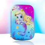 Pencil case with mermaid design on a gradient background