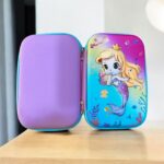 Deep Sea Mermaid Pencil CasePencil PouchCRAFTY CUDDLEPurple pencil case with a mermaid design on a wooden surfaceMermaidPencilCase MermaidStationery GirlsSchoolSupplies EVAHardCase SchoolPencilBox CartoonPencilCase KidsStationery MermaidTheme BackToSchool CuteStationery
