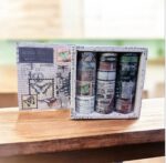 Washi Tape - 18 Rolls Retro SeriesDecorative Washi TapeCRAFTY CUDDLESet of washi tapes in a decorative box on a wooden surfaceWashiTape WashiTapeAddict StationeryAddict CuteStationery PlannerAddict BulletJournal Scrapbooking DIYCrafts PaperCrafts CreativeJournaling StationeryShop