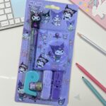 Kuromi Stationery Gift SetStationery SetsCRAFTY CUDDLEKawaii stationery set with cartoon characters on a white surfacePurpleBackToSchoolCuteStationery