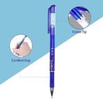 BlueMagic Erasable Gel PensCrafty CuddleBlue pen with eraser tip and comfort grip on a blue and white backgroundBlue Erasable Pen