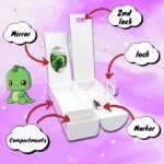 Dinosaur Passcode Pencil BoxDino theme pencil boxCRAFTY CUDDLEWhite box with compartments labeled on a purple backgroundBackToSchoolEssentialsCuteDinosaurs