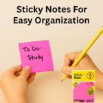 Sticky Notes 5 Color PackSticky NotesCrafty CuddlePerson holding a pink sticky note with 'To Do: Study' text, a yellow pencil, and a pink stick note container on a beige background.1StickyNotes OfficeSupplies SchoolStationery StudyEssentials MemoPads StationeryLovers OrganizeYourLife DeskSetup BackToSchool ProductivityTools