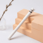Erasable Gel Pens – 4 Cute Animal DesignsErasable Gel PensCrafty CuddleWhite pen with a panda design on top, placed on a light surface with a beige box in the background.Panda🐼1animalpenserasablepens