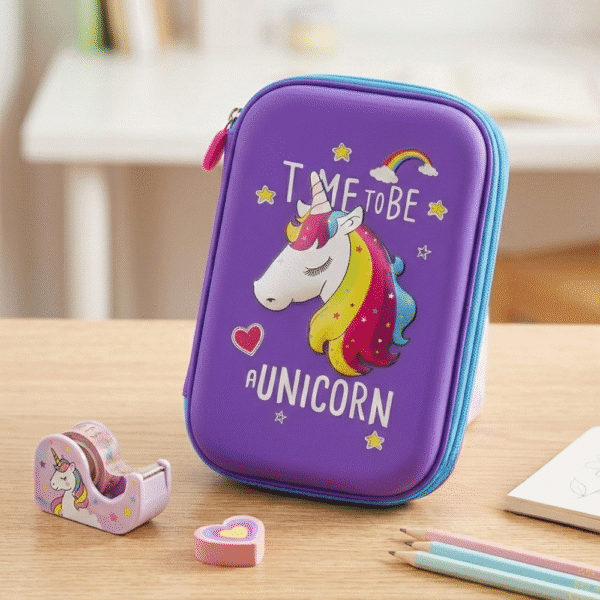 Purple Unicorn EVA Pencil Pouch