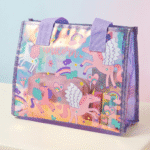 Transparent Holographic Kids Tote BagKids BagsCrafty CuddleTransparent tote bag with unicorn design on a light purple backgroundPurpleKidsToteBag CuteKidsBag CartoonToteBag UnicornBag KidsSchoolBag HolographicBag KidsStationeryBag CuteCarryBag KidsAccessories StationeryLovers