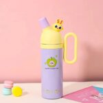 Cute Cartoon Stainless Steel Water Bottle with HandleCartoon Kids Water BottleCrafty CuddleColorful water bottle with cartoon character on a pink backgroundstainlesssteelbottle insulatedbottle largecapacity waterbottle hydration reusablebottle leakproof travelbottle gymessentials trendingproducts