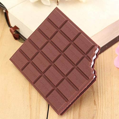 Chocolate bar-shaped diary on a wooden surface